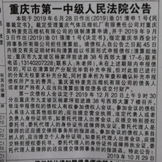 中国商报刊登法院公告电